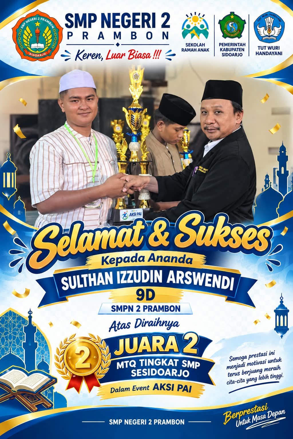 Juara 2 MTQ Tingkat SMP seKabupaten Sidoarjo