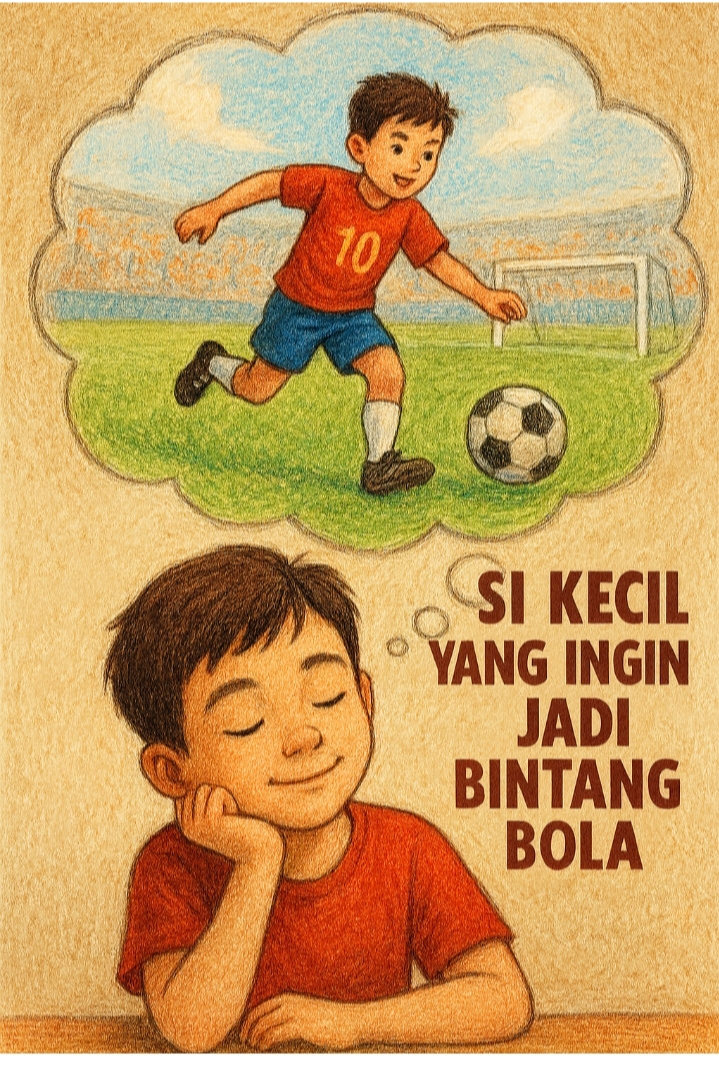 Cover "si kecil yg ingin menjadi bintang bola"